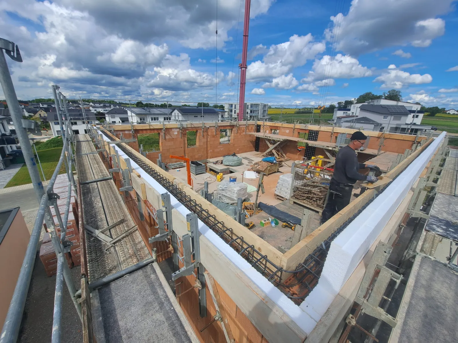 Rohbau auf einer Baustelle von Schneider-Bau im Ostalbkreis